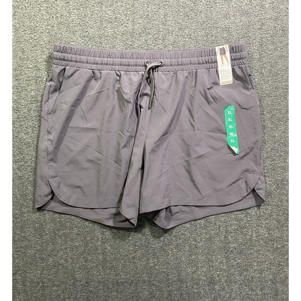 Mondetta Womens Gray Stretch Woven Pull On Athletic Shorts Pockets XL